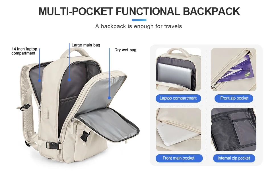 Travel Backpack™ - Vandtæt, let rejsetaske med stor kapacitet